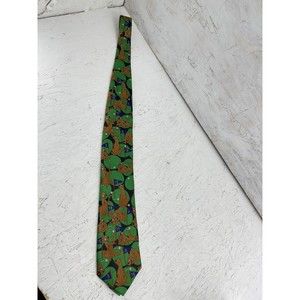 Vintage 1999 Cartoon Network Scooby-Doo Golf Green 100% Polyester Neck Tie